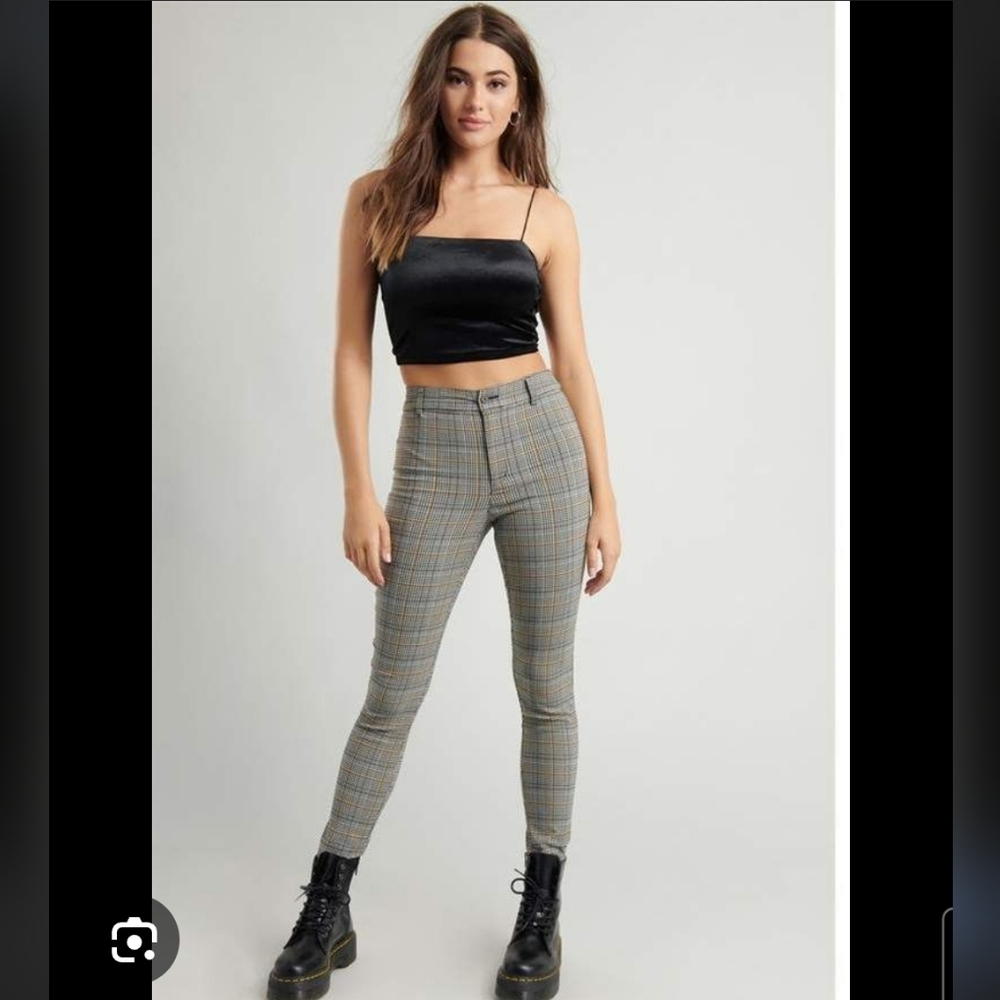 Garage As If Plaid Skinny Pants
